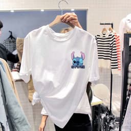 Thumbnail Áo thun Daduhey ngắn tay in hoạt hình thiết kế giản dị thời trang mùa hè 2021 cho nữ 1