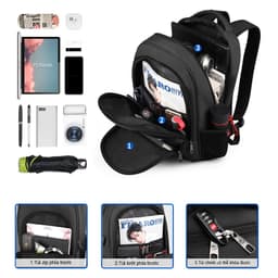 Thumbnail 【Local Delivery】TIGERNU 3893 Balo đựng máy tính xách tay 15.6inch có cổng USB siêu nhẹ chống nước 2