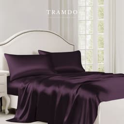 Thumbnail Bộ Chăn Ga Gối Lụa Cao Cấp NITE9SILK TRAMDO BEDDING Màu Tím Nho 1