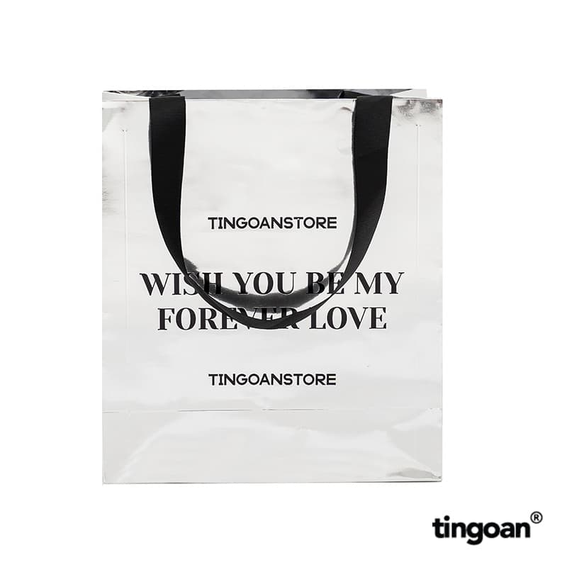 Ảnh TINGOAN® - PHỤ KIỆN TÚI GIẤY BÌA MỀM BẠC TINGOAN QUAI ĐÍNH KEO 3