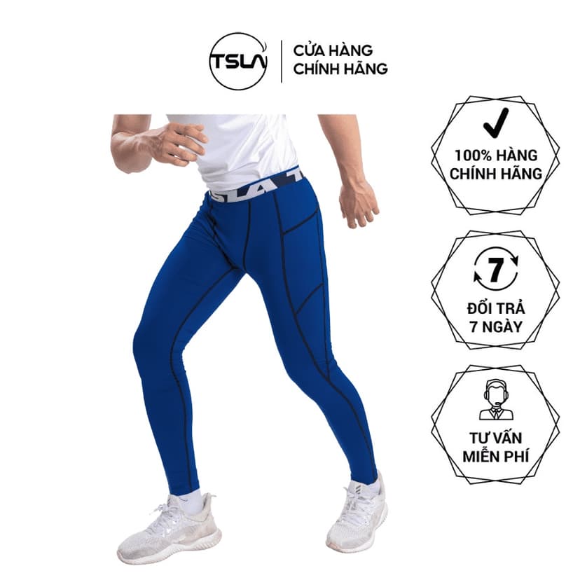 Ảnh Quần legging thể thao combat bó cơ nam TSLA ôm body co giãn tập gym chạy bơi lội boxing TSL2016 1