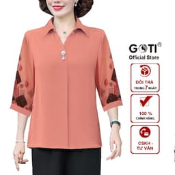 Thumbnail Áo Trung Niên Nữ Dáng Suông Rộng Bigsize Kiểu Cổ Sơ Mi Tay Lững Tặng Mẹ U40-50 GOTI 3A26 3A27 3A33 1