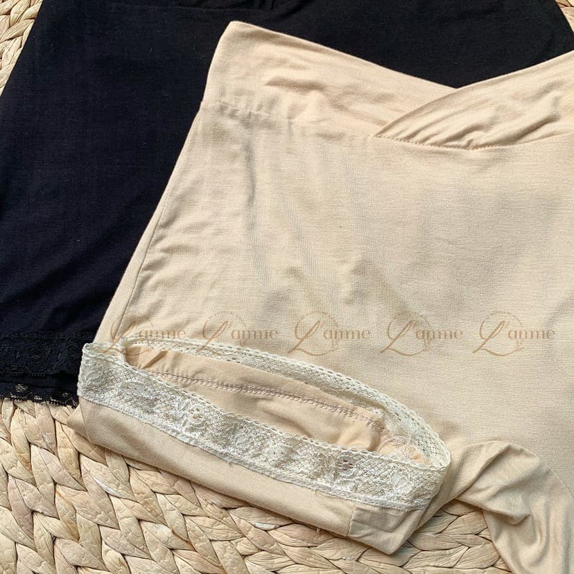 Ảnh Quần Trong Váy bầu chất cotton co giãn tốt mềm mát, có dây kéo điều chỉnh eo thoải mái By L'AMME 2