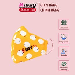 Thumbnail Khẩu Trang Kissy 3 Lớp Trẻ Em Gà Con Cho Bé 4-10 Tuổi Vải Cotton Sợi Hoạt Tính Chống UV Ngăn Bụi Mịn S0-0044 2