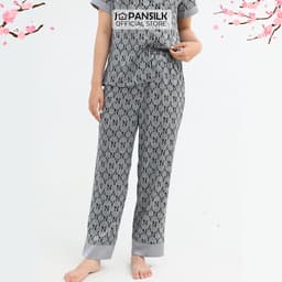 Thumbnail Bộ Mặc Nhà Pijama Lụa Nhật Cao Cấp JAPAN SILK Tay Ngắn Quần Dài Họa Tiết Sang Trọng 2