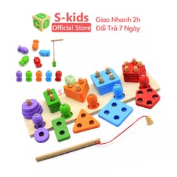 Thumbnail Đồ Chơi Gỗ S-Kids, Thả hình khối 4 tru. 1
