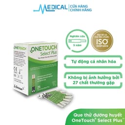 Thumbnail Que thử đường huyết ONETOUCH Select Plus 25 que/hộp date xa chính hãng- MEDICAL 2
