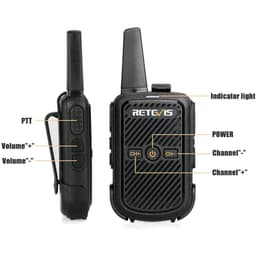 Thumbnail Retekess RT15 có thể sạc lại cho người lớn Trẻ em cầm tay Mini miễn phí để cắm trại đi bộ đường dài gia đình 1