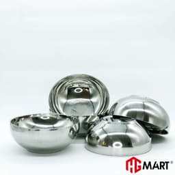 Thumbnail Bộ 5 Bát Trơn Inox cách nhiệt chống nóng thương hiệu HG Mart [Bảo hành 12 tháng] 1