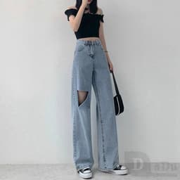 Thumbnail Quần Jeans Nữ Lưng Cao Ống Loe 3 Màu Size S-5Xl 4