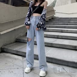 Thumbnail Quần dài jean rách kiểu thời trang cá tính dành cho nữ 2