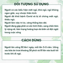Thumbnail Viên Uống Giúp Ngủ Ngon An Thần Vinh Gia, Giảm Căng Thẳng Mệt Mỏi, Suy Nhược Thần Kinh (60v/ Hộp) 4