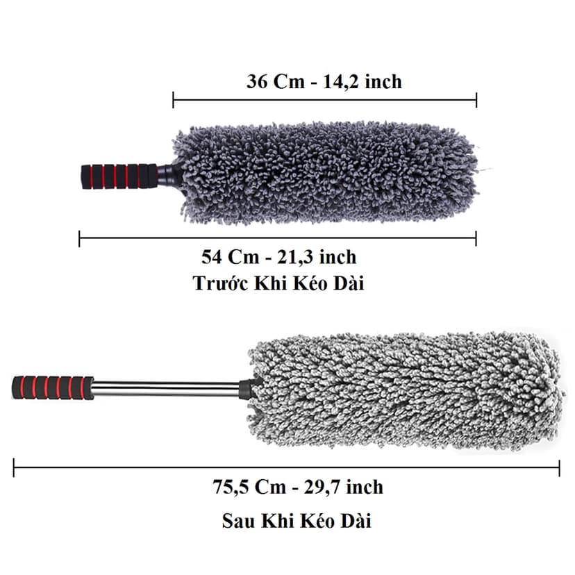 Ảnh Bộ Combo Khăn và Chổi Lau Xe Ô Tô Loại To 60*30CM Sợi Siêu Thấm Microfiber Dùng Cho Xe Ô Tô Xe Tải Xe Khách Amalife 4