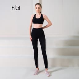 Thumbnail Set đồ tập yoga cho nữ Hibi Sports H101, áo bra thể thao 8 dây, quần lưng cao, kèm mút ngực 2