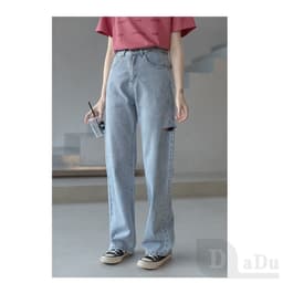 Thumbnail Quần Jeans Dài Rách Gối Thời Trang Dành Cho Nữ 2