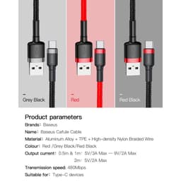 Thumbnail Cáp sạc nhanh truyền dữ liệu Baseus Cafule USB to TypeC cho Smart phone - Table/IP15/15 Pro Max/15 Pro/16/6Pro/16promax 4