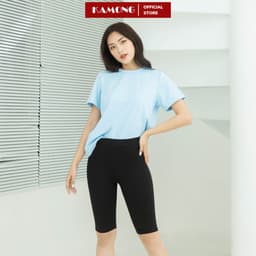 Thumbnail Quần legging ngố nữ KAMONG vải cotton dẻo co dãn tốt cạp cao dáng lửng ngắn LG002 3