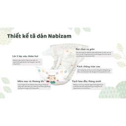 Thumbnail Set 2 Miếng Tã/Bỉm Dán NABIZAM Ultra Thin Siêu Mỏng, Thấm Hút Chống Tràn Size S44/M40/L36/XL32 Từ 4-15kg, 2 Miếng/Set 3