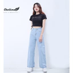 Thumbnail Quần baggy jeans nữ Chollima ống rộng SIMPLE JEAN dài 98cm QD026 2
