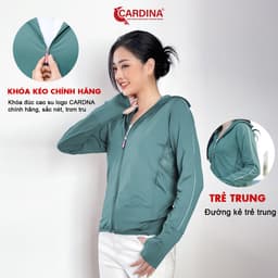 Thumbnail Áo Chống Nắng Nữ 𝐂𝐀𝐑𝐃𝐈𝐍𝐀 2 Lớp Chất Thun Lạnh Nhật Cao Cấp Viền Thể Thao Chống Tia UV 2NF02 4