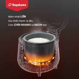 Thumbnail Nồi cơm điện 1L Nagakawa NAG0134 (400W) - 2 chế độ - Lòng nồi dạng niêu chống dính - Bảo hành 12 tháng - Màu: Hồng Trắng 3