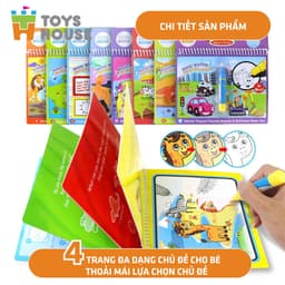 Thumbnail Sách tô màu bút nước thần kỳ ToysHouse size vừa cho trẻ em 3-4-5 tuổi, giúp trẻ em phát triển kỹ năng Montessori 4