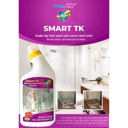 Thumbnail Nước Tẩy Rửa Cặn Canxi Trên Kính SMART TK - Vệ Sinh Sạch Cặn Bám Lâu Ngày Vách Kính Nhà Tắm, Gương - Loại Mạnh Nhất 3