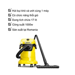 Thumbnail Máy hút bụi đa năng khô và ướt Karcher WD 3 V Car - Công suất 1000W - Dùng cho gia đình và ô tô 4
