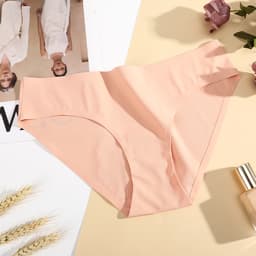 Thumbnail Quần lót AIJOLEN không đường may vải lụa lạnh thoáng khí thân thiện với làn da màu trơn cho nữ 2