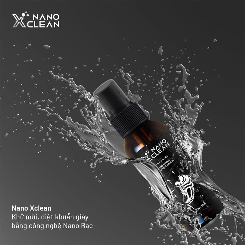 Ảnh Chai xịt giày diệt khuẩn khử mùi hôi giày, khử mùi hôi chân Nano Xclean For Shoes 50ml-Hương Bạc Hà -Nano Bạc AHT Corp 3