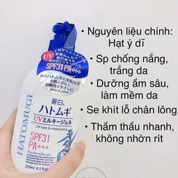 Thumbnail Sữa dưỡng thể chống nắng Reihaku Hatomugi hạt ý dĩ 250ml 3