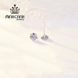 Thumbnail Bông Tai Nụ Đá 4 Chấu Chốt Bạc Ta - Thương Hiệu Minh Canh Jewelry 4