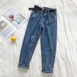 Thumbnail Daduhey Quần Jeans Nữ Lưng Cao Ống Đứng Thời Trang Hàn Quốc 1