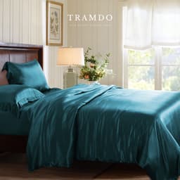 Thumbnail Bộ Chăn Ga Gối Lụa Cao Cấp NITE9SILK TRAMDO BEDDING Màu Xanh Cổ Vịt 3