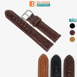 Thumbnail Dây đồng hồ da đà điểu-khâu tay thủ công D104 size 18mm, 20mm, 22mm, 24mm-Bụi Leather 1