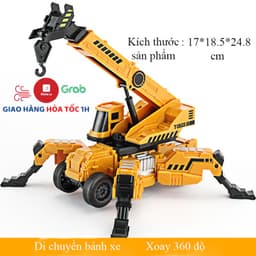 Thumbnail Đồ chơi mô hình xe cẩu móc có chân đỡ bánh xe - KAVY 1