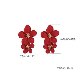 Thumbnail Khuyên tai PINKDUDU OG011 hợp kim hình hoa nhiều màu sắc trang nhã cho nữ 3