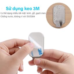 Thumbnail Combo 10 Móc Dán Tường Keo 3M Chất Liệu INOX 304 Treo Đồ Dùng Gia Đình - OENON 2
