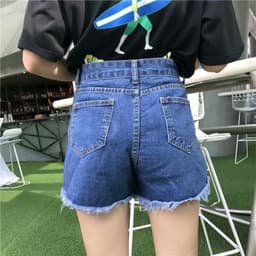 Thumbnail Quần Short Denim Lưng Cao Dáng Rộng Thời Trang Mùa Hè Phong Cách Hàn Quốc Cho Nữ 4