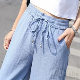 Thumbnail Quần dài DADUHEY lưng cao ống rộng phong cách Hàn Quốc trẻ trung dành cho nữ 3