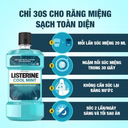 Thumbnail Bộ 2 Chai Nước Súc Miệng Listerine Diệt Khuẩn, Giữ Hơi Thở Thơm Mát Listerine Coolmint Mouthwash 750ml/Chai 3