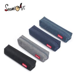 Thumbnail Túi đựng bút SEAMIART mini màu sắc đơn giản có khóa kéo tiện dụng cho văn phòng/trường học 1