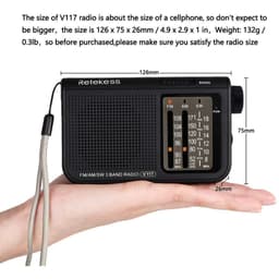 Thumbnail Radio cầm tay RETEKESS V117 FM AM SW tích hợp nút điều chỉnh màu đen cho người lớn tuổi 3