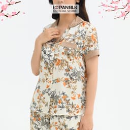 Thumbnail Đồ Ngủ Pijama Lụa Satin Nhật Cao Cấp Cộc Tay JAPAN SILK Họa Tiết Sang Trọng 2
