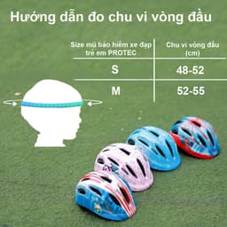 Thumbnail Mũ bảo hiểm xe đạp dành cho bé gái 1-12 tuổi Protec SMILE, họa tiết xinh xắn đáng yêu, có đèn hậu an toàn 4