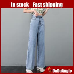 Thumbnail Quần Jeans Lưng Cao Ống Rộng Thời Trang Cho Nữ 1