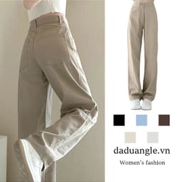 Thumbnail Quần jean DADUHEY ống rộng lưng cao 6 màu sắc tùy chọn thời trang đường phố sành điệu dành cho nữ 1