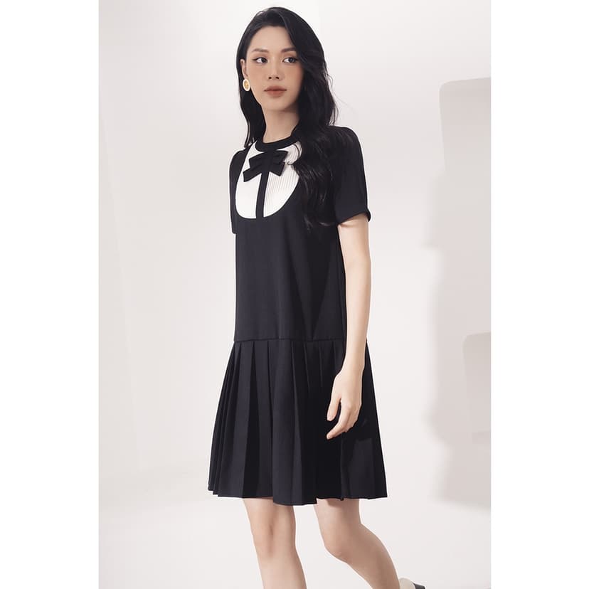 Ảnh De Leah - Đầm Suông Đuôi Cá Xếp Li Pha Cổ - Thời trang thiết kế 2