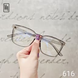 Thumbnail Kính cận nam nữ Lilyeyewear mắt kính vuông to chắn bụi đi đường chống ánh sáng xanh 616 3