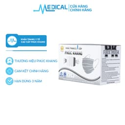 Thumbnail Khẩu trang y tế 4 lớp cao cấp PHÚC KHÁNG có giấy lọc kháng khuẩn màu xanh, xám hộp 50 chiếc - MEDICAL 1